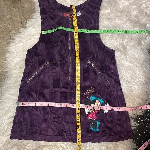 VINTAGE Mickey For Kids Purple Velour Girls Dress - Picture 9 of 10